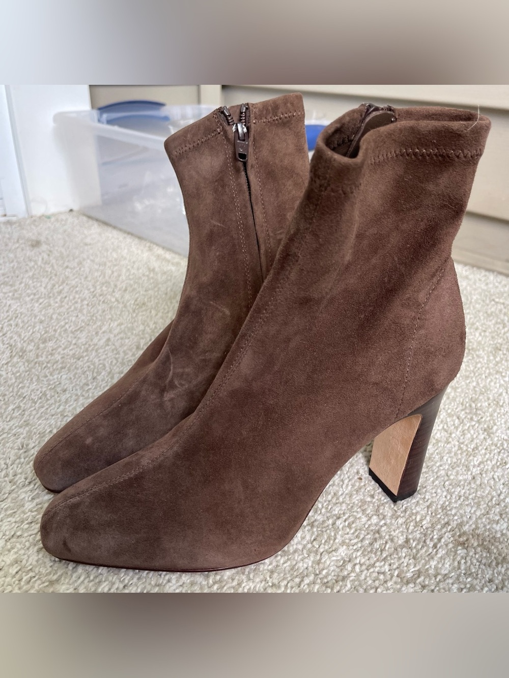 Paige Suede Pax Ankle Boots Size 7 Chocolate Brown Heels Fall Bohemian Whimsical